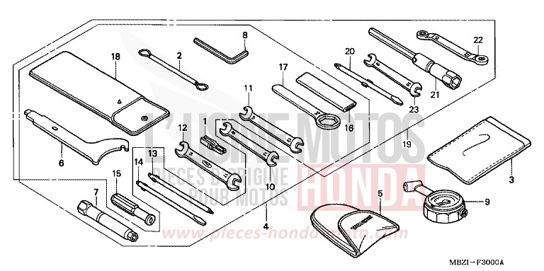 TOOLS for CB600F Hornet MAT TITANIUM METALLIC (YR268) from 2006